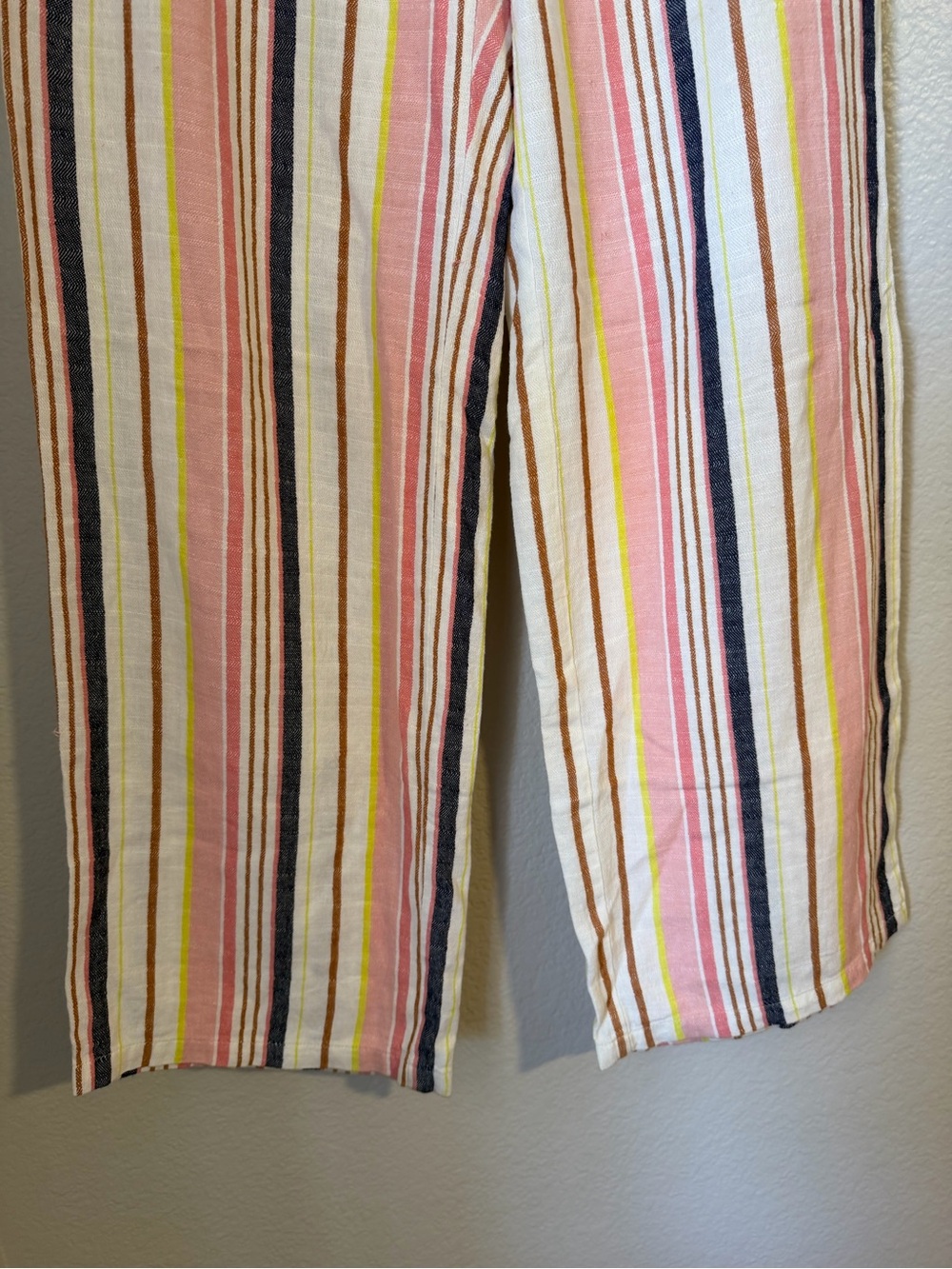 Old Navy High-Waisted Linen Blend Wide Leg Stripe Pants Medium Multicolor - Picture 5 of 9